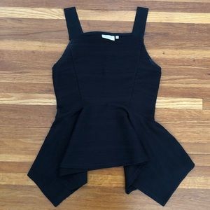 Deletta ribbed stretch peplum tank